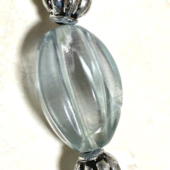 Genuine Teal Green Fluorite Beaded Necklace, Natural Gemstone Choker - Picture 7 of 13